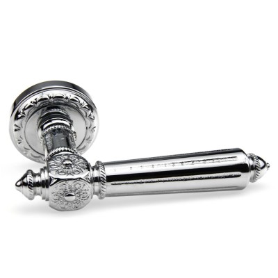 Ручка дверна на круглій розетці Frosio Bortolo колекція Fadex (Фадекс) Nike 231D C01 - хром полірований