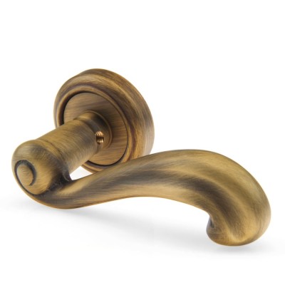 Ручка дверна на круглій розетці Frosio Bortolo колекція Fadex (Фадекс) Riccio 131V B02 - бронза матова