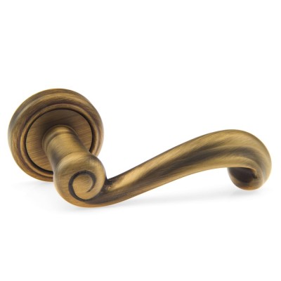 Ручка дверна на круглій розетці Frosio Bortolo колекція Fadex (Фадекс) Riccio 131V B02 - бронза матова