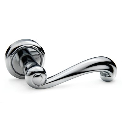 Ручка дверна на круглій розетці Frosio Bortolo колекція Fadex (Фадекс) Riccio 131V C01 - хром полірований