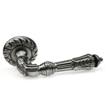 Ручка дверна на круглій розетці Frosio Bortolo колекція Fadex (Фадекс) Samantha 116C P52 - срібло темне