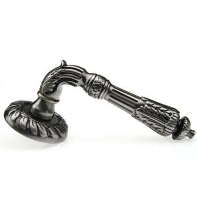 Ручка дверна на круглій розетці Frosio Bortolo колекція Fadex (Фадекс) Samantha 116C P52 - срібло темне