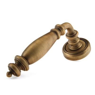 Ручка дверная на круглой розетке Frosio Bortolo коллекция Fadex (Фадекс) Siena 403V B02 - матовая бронза