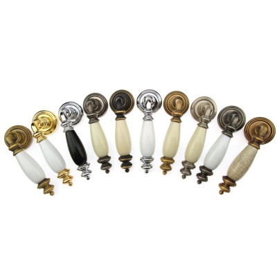 Ручка дверна на круглій розетці Frosio Bortolo колекція Fadex (Фадекс) Siena Ceramic 473V N10-античне залізо/біла кераміка