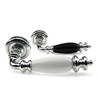 Дверна ручка Fadex (Фадекс) Siena Ceramic 474V C01-хром полірований/чорна кераміка