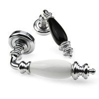 Дверна ручка Fadex (Фадекс) Siena Ceramic 474V C01-хром полірований/чорна кераміка