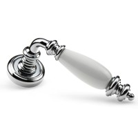 Дверная ручка Fadex (Фадекс) Siena Ceramic 473V C01-хром полированная/белая керамика