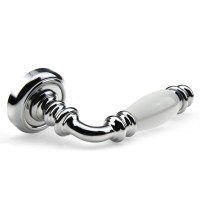 Дверная ручка Fadex (Фадекс) Siena Ceramic 473V C01-хром полированная/белая керамика