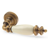 Дверна ручка Fadex (Фадекс) Siena Ceramic 475V B02-бронза матова/бежева кераміка