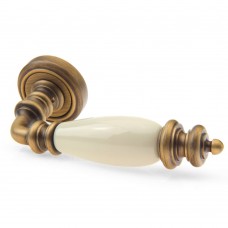 Дверна ручка Fadex (Фадекс) Siena Ceramic 475V B02-бронза матова/бежева кераміка