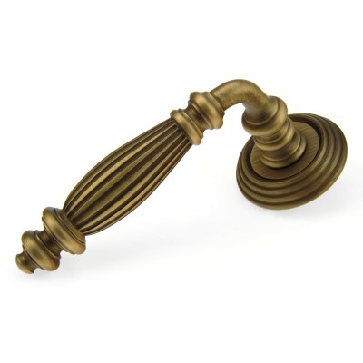 Ручка дверна на круглій розетці Frosio Bortolo колекція Fadex (Фадекс) Siena Groove 404P B02 - бронза матова