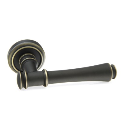 Ручка дверна на круглій розетці Frosio Bortolo колекція Fadex (Фадекс) Tako 245V B08 - бронза темна