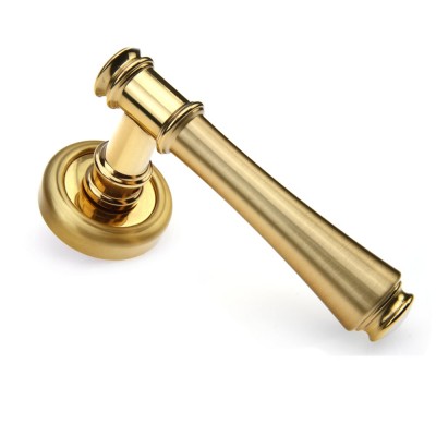 Ручка дверна на круглій розетці Frosio Bortolo колекція Fadex (Фадекс) Tako 245V L03 - латунь полірована/латунь матова