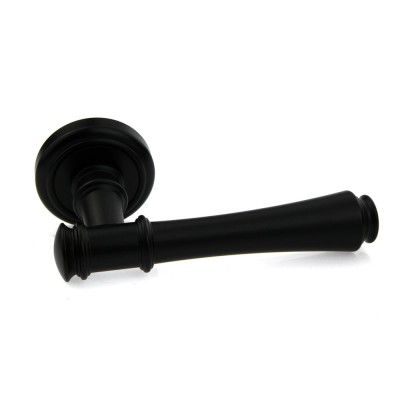 Ручка дверна на круглій розетці Frosio Bortolo колекція Fadex (Фадекс) Tako 245V N52 - чорний матовий