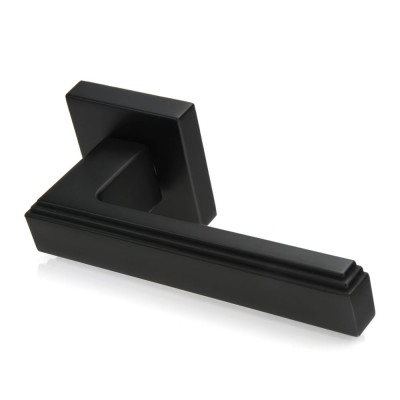 Ручка дверна на квадратній розетці Frosio Bortolo колекція Forme (Форма) Alila 293Q N52 - чорний матовий