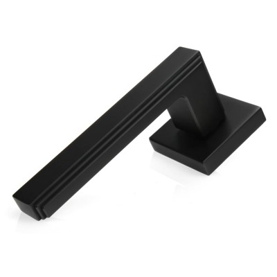 Ручка дверна на квадратній розетці Frosio Bortolo колекція Forme (Форма) Alila 293Q N52 - чорний матовий