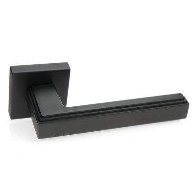 Ручка дверна на квадратній розетці Frosio Bortolo колекція Forme (Форма) Alila 293Q N52 - чорний матовий