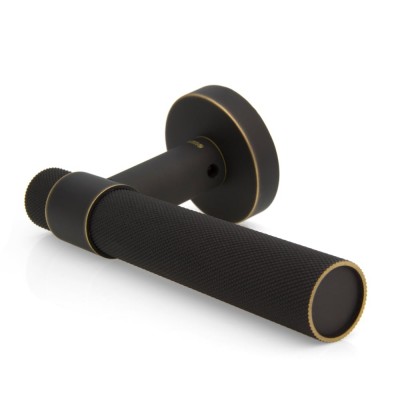 Дверная ручка на круглой розетке Frosio Bortolo коллекция Forme (Форма) Alya 334A B08 - бронза темная