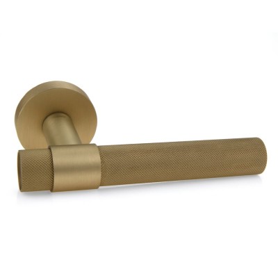 Ручка дверна на круглій розетці Frosio Bortolo колекція Forme (Форма) Alya 334A S02 - латунь перламутрова