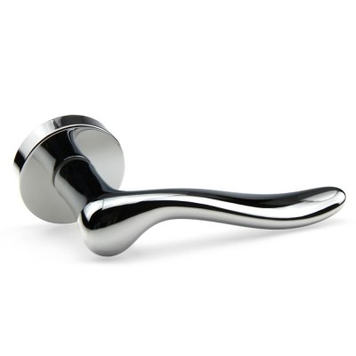 Ручка дверная на круглой розетке Frosio Bortolo коллекция Forme (Форма) Amalfi 118A C01 - хром полированный