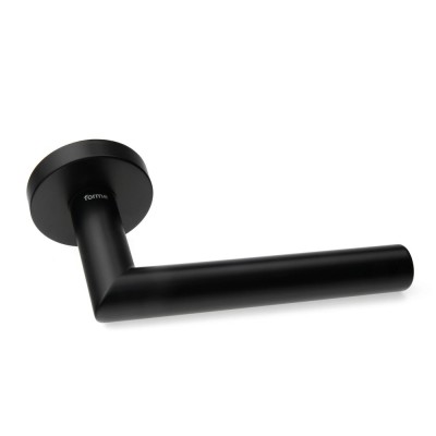 Ручка дверна на круглій розетці Frosio Bortolo колекція Forme (Форма) Elle 236A N52 - чорний матовий