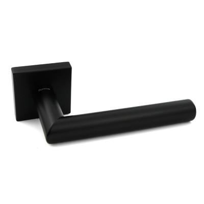 Ручка дверна на квадратній розетці Frosio Bortolo колекція Forme (Форма) Elle 236Q N52 - чорний матовий