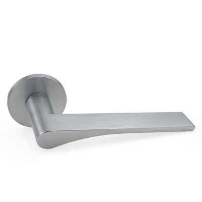 Ручка дверна на круглій розетці 5мм Frosio Bortolo колекція Forme (Форма) Eos 294A/Slim C02 - хром матовий