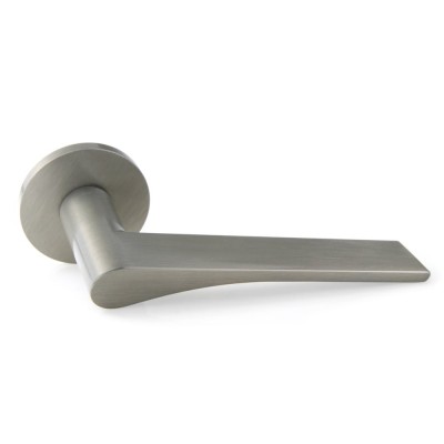 Дверная ручка на круглой розетке 5мм Frosio Bortolo коллекция Forme (Форма) Eos 294A/Slim N02 - никель матовый