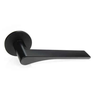 Дверная ручка на круглой розетке 5мм Frosio Bortolo коллекция Forme (Форма) Eos 294A/Slim N52 - черный матовый