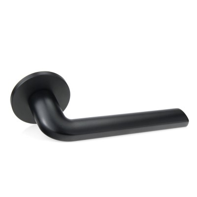 Дверная ручка на круглой розетке 5мм Frosio Bortolo коллекция Forme (Форма) Milly 133A/Slim N52 - черный матовый