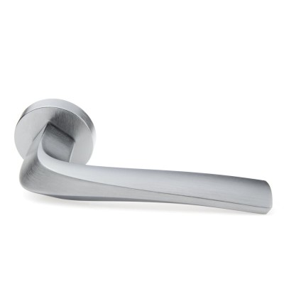 Ручка дверна на круглій розетці Frosio Bortolo колекція Forme (Форма) Minerva 278A C02 - хром матовий