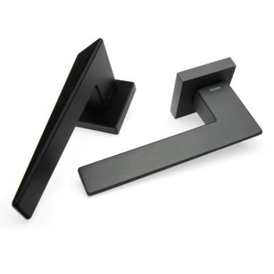 Дверная ручка на квадратной розетке Frosio Bortolo коллекция Forme (Форма) Naxos 215Q N52 - черный матовый