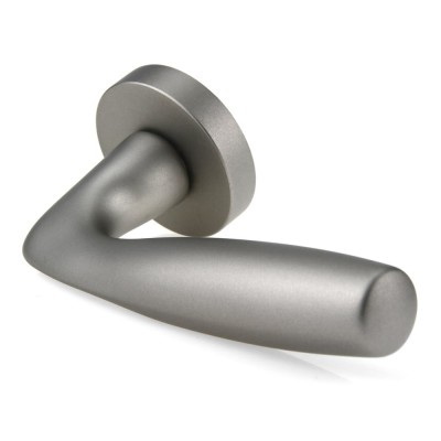 Ручка дверная на круглой розетке Frosio Bortolo коллекция Fadex (Фадекс) Philip 194A N16 – никель перламутровый