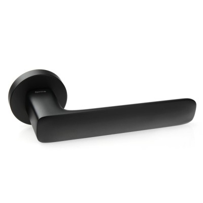 Ручка дверна на круглій розетці Frosio Bortolo колекція Forme (Форма) Sky 490A N52 - чорний матовий