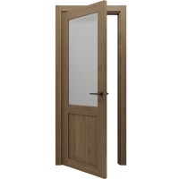 Двери межкомнатные Gorgania Осий плюс со стеклом рустик авион золотой