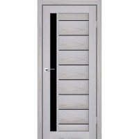 Двері міжкімнатні KORFAD Florence FL-01 Сіра модрина Чорне скло