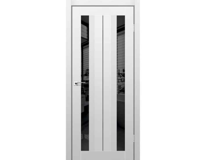 Фото Межкомнатная дверь Aliano AL-01 super PET серый (зеркало графит) 1