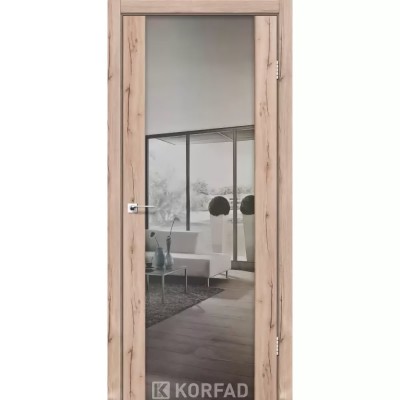 Міжкімнатні двері KORFAD (Корфад) Sanremo SR-01 Дуб тобакко дзеркало триплекс