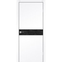 Двері міжкімнатні KORFAD Glass Loft Plato GLP-01 Super PET аляска, Lacobel чорний лак