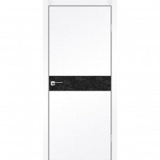 Дверь межкомнатная KORFAD Glass Loft Plato GLP-01 Super PET аляска, Lacobel черный лак