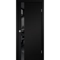 Двери межкомнатные KORFAD Glass Loft Plato GLP-02 Super PET черный, Lacobel черный лак