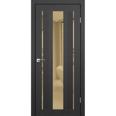 Міжкімнатні двері KORFAD (Корфад) Aliano AL-02 Super PET Антрацит бронзове дзеркало