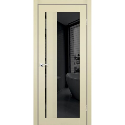 Міжкімнатні двері KORFAD (Корфад) Aliano AL-06 Super PET Магнолія чорне скло