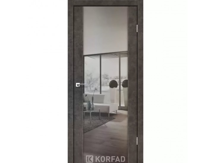 Фото Двері Korfad SANREMO SR-01 лофт бетон дзеркало триплекс 8 мм 1