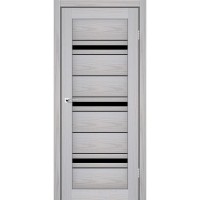 Двері міжкімнатні KORFAD Florence FL-03 Сіра модрина Чорний сатін