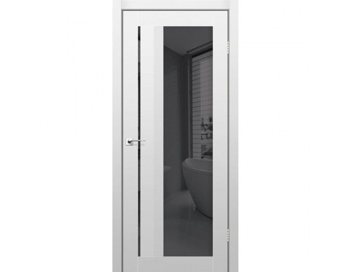 Фото Межкомнатная дверь Aliano AL-06 super PET серый (зеркало графит) 1