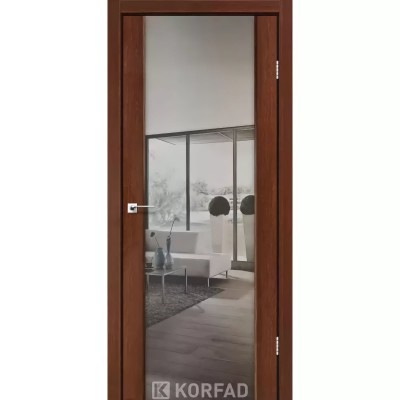 Міжкімнатні двері KORFAD (Корфад) Sanremo SR-01 Горіх дзеркало триплекс