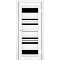 Двері міжкімнатні KORFAD Florence FL-04 Біла модрина Чорний сатін