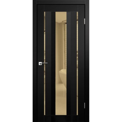 Міжкімнатні двері KORFAD (Корфад) Aliano AL-02 Super PET Чорний бронзове дзеркало