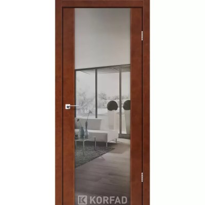 Межкомнатные двери KORFAD (Корфад) Sanremo SR-01 Сталь кортен зеркало триплекс